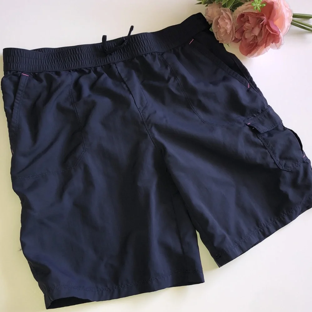 Girls Columbia Shorts SIZE XL Navy Blue Columbia Girls Shorts XL Pink Accents